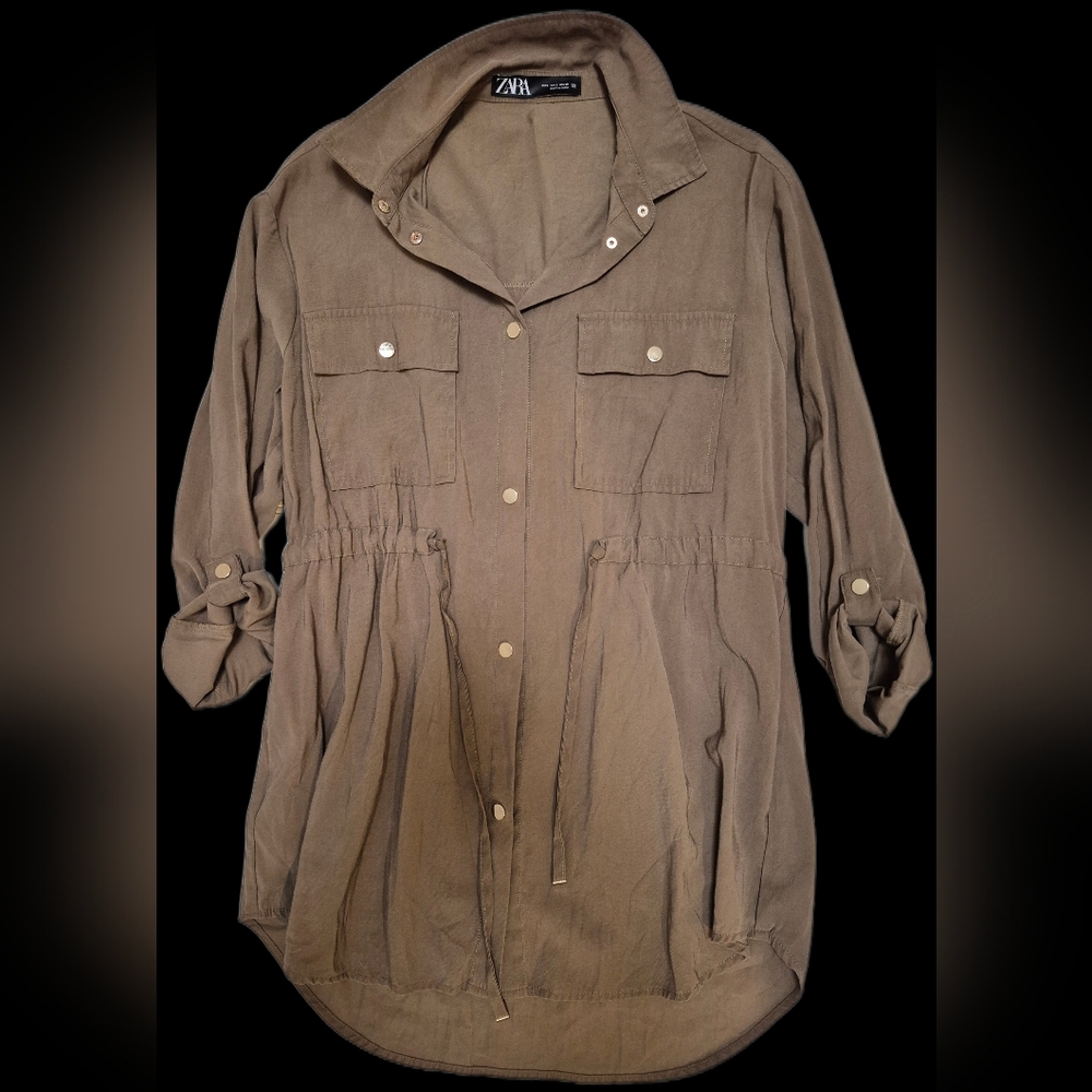 Zara Taupe Utility Jacket